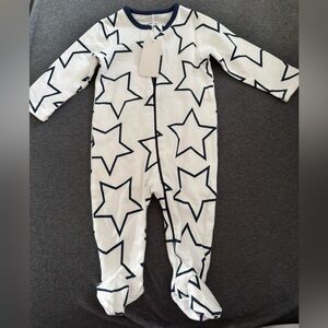 Zanie Kids Star Print Footed Sleeper 6–9M NWT Cotton Zip Pajamas